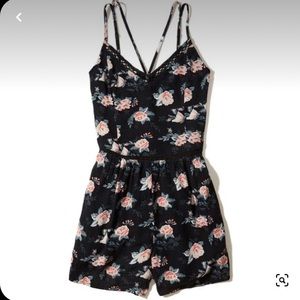 Hollister Floral Strappy Woven Romper